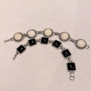 Bundle of Two Bracelets in Silver Color.